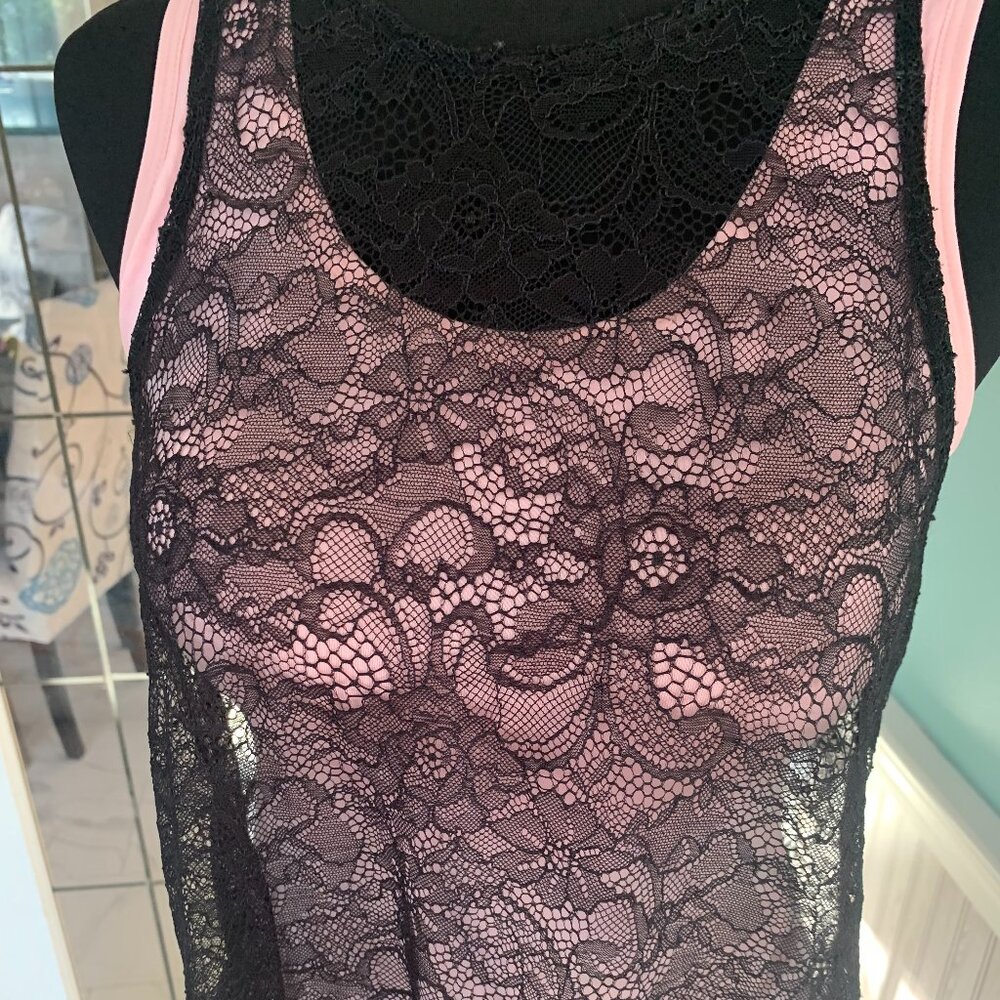 4/$15 Victorias Secret Lace Layering Cross Back Tank Size M